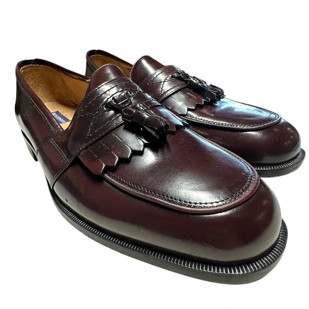 Bostonian Florentine Loafers Mens 13 M Burgundy Leather Kiltie Tassel NIB - Picture 3 of 8